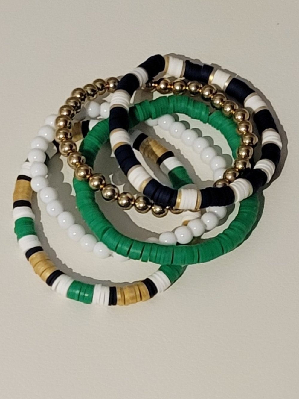 Hand Crafted Stretch Beaded Bracelet Set of 5